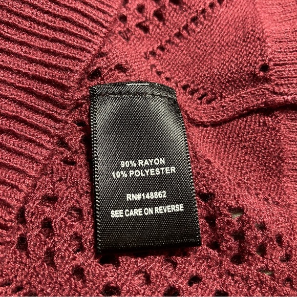 Maroon open-knit sweater - Picture 4 of 4